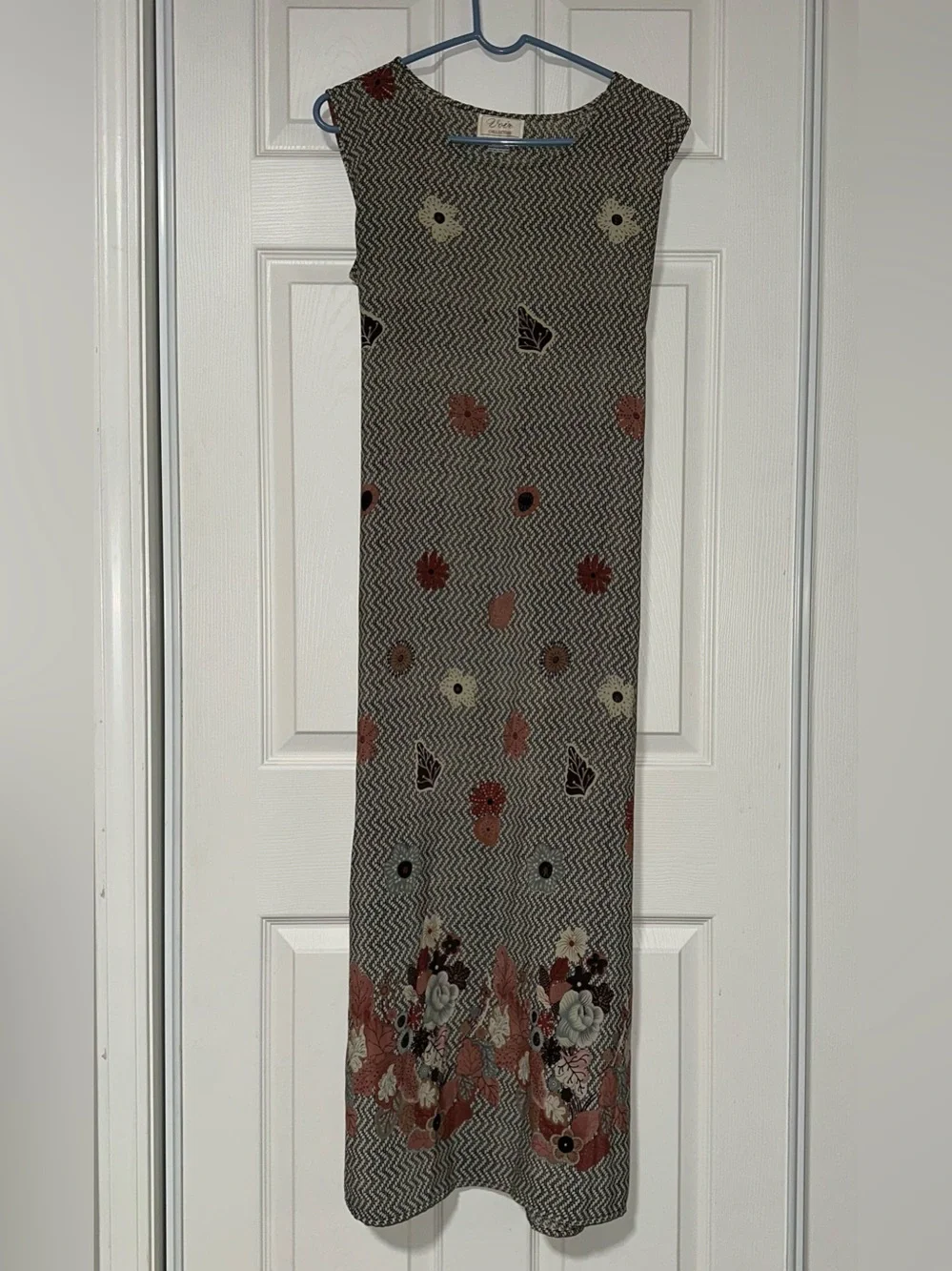 True Vintage 90s/Y2K Voir Geometric Floral Whimsigoth Midi Dress XL